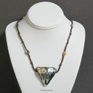 New - N11 - Handmade Dichroic glass pendant necklace - One of a kind